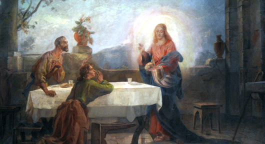 La cena in Emmaus                                                                   Chiesa Parrocchiale S.S. Giacomo e Filippo                             David Beghè (1854-1933) 